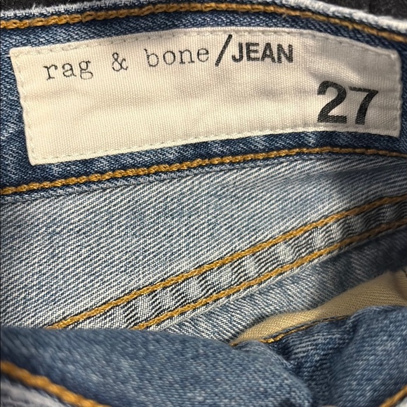 rag & bone Blue Distressed Jean Shorts - Picture 2 of 6